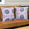 Brand new 🎁 Indoor/Outdoor Square Throw Pillow - 16 in - Red/Blue Floral by Sunnydaze Decor 😍 -Sunnydaze Decor Shop Belk 3799