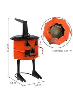 Flash Sale ⌛ Witchy Pumpkin 💀 Halloween Metal Art Statue - 13.25 in by Sunnydaze Decor 🔔 -Sunnydaze Decor Shop Belk 3809
