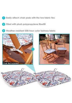 Brand new 👏 Outdoor U-Shaped Seat Cushions - Abstract Red/Blue - Set of 2 by Sunnydaze Decor 🔔 -Sunnydaze Decor Shop Belk 3836