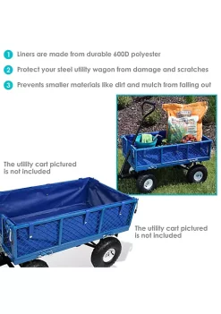Promo 😀 Heavy-Duty Polyester Liner for Small Garden Cart - Blue by Sunnydaze Decor ✨ -Sunnydaze Decor Shop Belk 3870