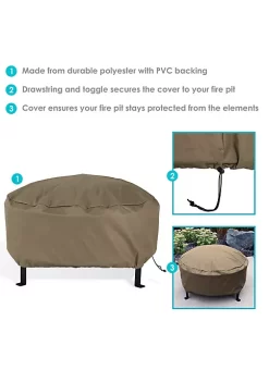 Cheapest ✨ 36 in Heavy-Duty Polyester Round Outdoor Fire Pit Cover - Khaki by Sunnydaze Decor 🔥 -Sunnydaze Decor Shop Belk 3881
