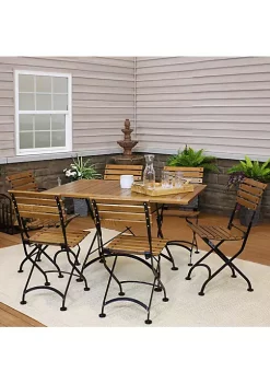 Discount 😉 Essential European Chestnut 7-Piece Folding Patio Dining Set by Sunnydaze Decor 🥰