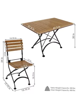 Discount 😉 Essential European Chestnut 7-Piece Folding Patio Dining Set by Sunnydaze Decor 🥰 -Sunnydaze Decor Shop Belk 3930
