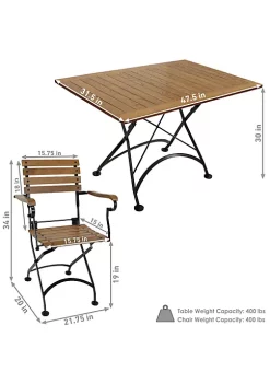 Wholesale 🛒 Essential European Chestnut 5-Piece Folding Patio Dining Set by Sunnydaze Decor ❤️ -Sunnydaze Decor Shop Belk 3942