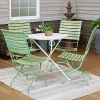 Outlet ✨ Cafe Couleur Chestnut Wood 5-Piece Folding Bistro Set - Green by Sunnydaze Decor 🛒
