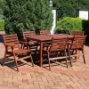 Best reviews of 🎁 Meranti Wood 7-Piece Patio 5 ft Dining Table and Chairs Set by Sunnydaze Decor 😀 -Sunnydaze Decor Shop Belk 3950