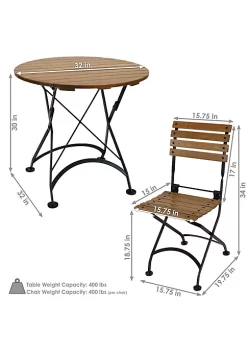 Promo 🎁 European Chestnut 5-Piece Folding Patio Bistro Dining Set by Sunnydaze Decor 🔔 -Sunnydaze Decor Shop Belk 3959