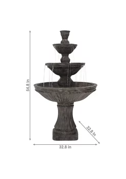 Best deal ✨ Classic Designer Polystone Outdoor 3-Tier Fountain - Dark Brown by Sunnydaze Decor 🧨 -Sunnydaze Decor Shop Belk 3994