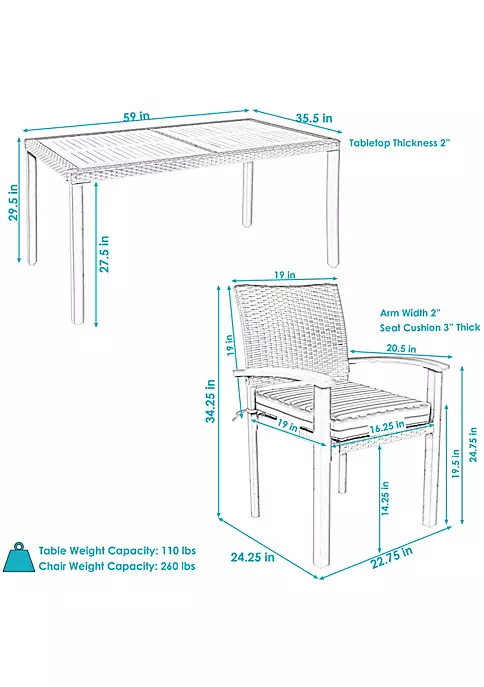 Top 10 😉 Carlow Resin Wicker 7-Piece Patio Dining Set - Gray/Stone Gray by Sunnydaze Decor 👍 7 Top 10 😉 Carlow Resin Wicker 7-Piece Patio Dining Set - Gray/Stone Gray by Sunnydaze Decor 👍 - Image 5