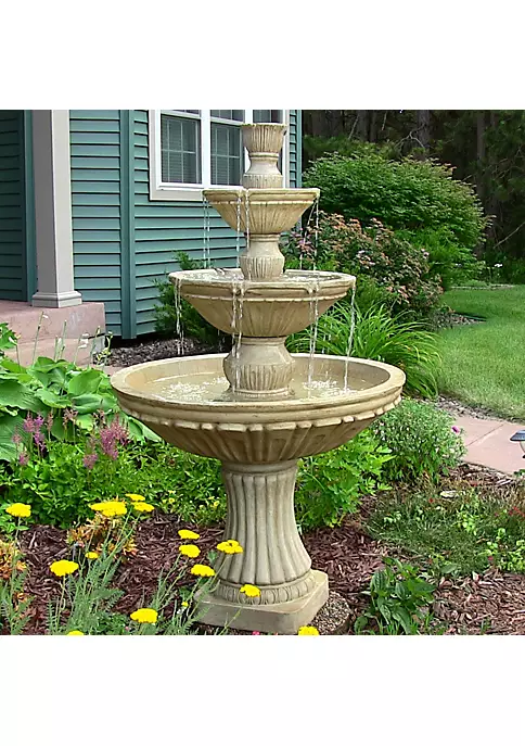 Brand new ๐ Classic Designer Polystone Outdoor 3-Tier Fountain - White by Sunnydaze Decor โ 3 Brand new ๐ Classic Designer Polystone Outdoor 3-Tier Fountain - White by Sunnydaze Decor โ