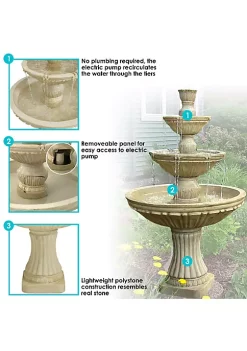 Brand new ๐ Classic Designer Polystone Outdoor 3-Tier Fountain - White by Sunnydaze Decor โ 11 Brand new ๐ Classic Designer Polystone Outdoor 3-Tier Fountain - White by Sunnydaze Decor โ -Sunnydaze Decor Shop Belk 4017