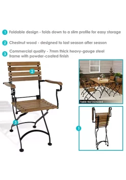 Best Sale 👏 Essential Chestnut Folding Bistro Dining Armchair - Set of 4 by Sunnydaze Decor 🤩 -Sunnydaze Decor Shop Belk 4023