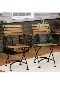 Best Sale 👏 Essential Chestnut Folding Bistro Dining Armchair - Set of 4 by Sunnydaze Decor 🤩 -Sunnydaze Decor Shop Belk 4025