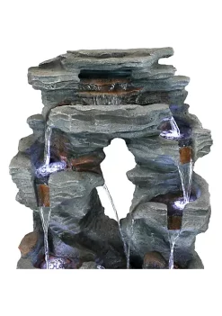 Hot Sale 🎉 Dual Cascading Rock Waterfall Fountain with LED Lights - 39 in by Sunnydaze Decor ⭐ -Sunnydaze Decor Shop Belk 4051