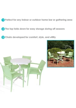 Buy ❤️ Landon Plastic 5-Piece Patio Dining Table and Chairs Set - Green by Sunnydaze Decor 😍 -Sunnydaze Decor Shop Belk 4063