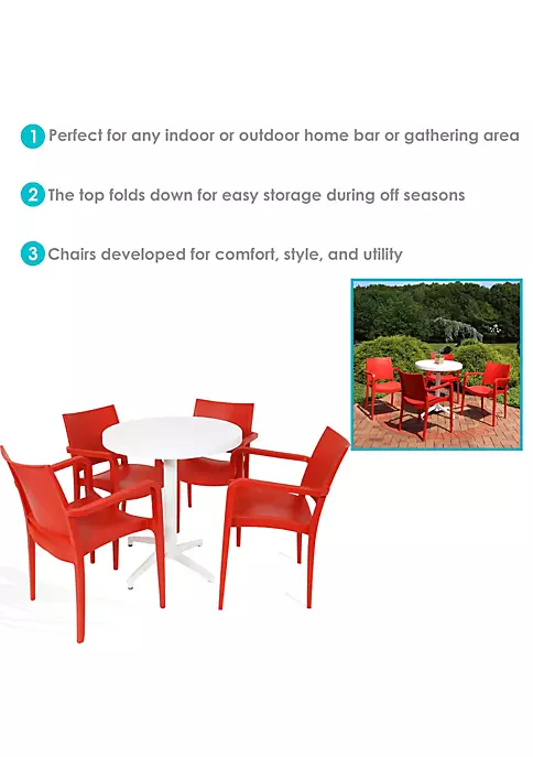 Brand new ๐คฉ Landon Plastic 5-Piece Patio Dining Table and Chairs Set - Red by Sunnydaze Decor ๐ 6 Brand new ๐คฉ Landon Plastic 5-Piece Patio Dining Table and Chairs Set - Red by Sunnydaze Decor ๐ - Image 4