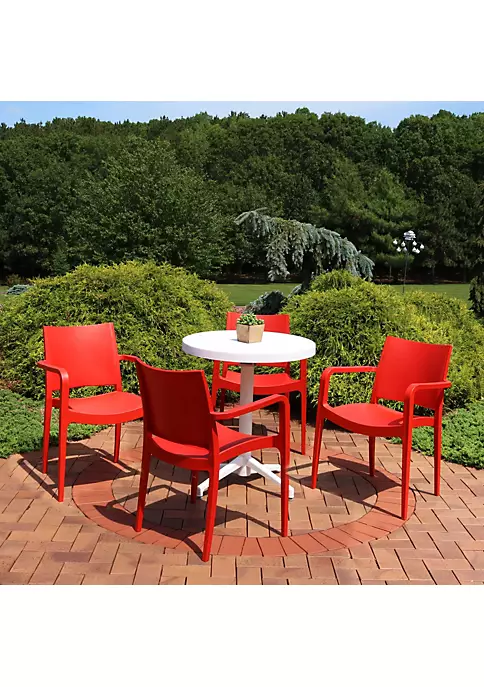 Brand new ๐คฉ Landon Plastic 5-Piece Patio Dining Table and Chairs Set - Red by Sunnydaze Decor ๐ 8 Brand new ๐คฉ Landon Plastic 5-Piece Patio Dining Table and Chairs Set - Red by Sunnydaze Decor ๐ - Image 6