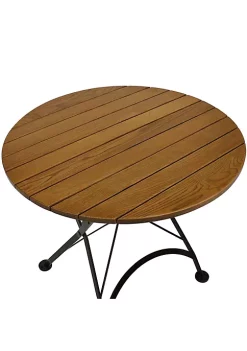 Discount 🛒 Basic European Chestnut 3-Piece Patio Bistro Table and Chairs Set by Sunnydaze Decor ⌛ -Sunnydaze Decor Shop Belk 4104