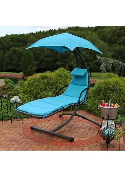 Best deal 🎉 Floating Lounge Chair with Canopy/Arc Stand - Teal - Set of 2 by Sunnydaze Decor 🛒