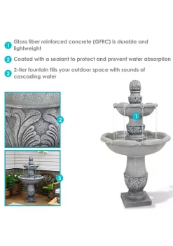 Buy 🔔 French Garden Reinforced Concrete Outdoor 2-Tier Water Fountain by Sunnydaze Decor ✨ -Sunnydaze Decor Shop Belk 4163