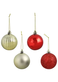 Top 10 ❤️ Merry Medley 24-Piece Plastic Ornament Set - 60 mm - Red/Gold by Sunnydaze Decor ❤️ -Sunnydaze Decor Shop Belk 417