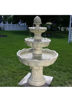 Buy 🔥 Pineapple Fiberglass Outdoor 3-Tier Water Fountain by Sunnydaze Decor 👍