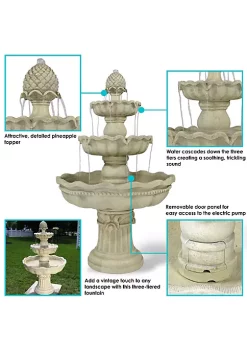 Buy 🔥 Pineapple Fiberglass Outdoor 3-Tier Water Fountain by Sunnydaze Decor 👍 -Sunnydaze Decor Shop Belk 4173