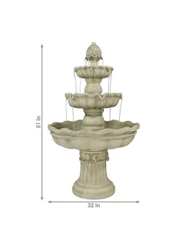 Buy 🔥 Pineapple Fiberglass Outdoor 3-Tier Water Fountain by Sunnydaze Decor 👍 -Sunnydaze Decor Shop Belk 4174
