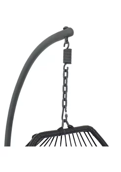 Promo 💯 Resin Wicker Hanging Egg Chair with Steel Stand/Cushions - Gray by Sunnydaze Decor ✔️ -Sunnydaze Decor Shop Belk 4201