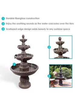 Budget ❤️ Mediterranean Resin Outdoor 4-Tier Water Fountain by Sunnydaze Decor 🧨 11 Budget ❤️ Mediterranean Resin Outdoor 4-Tier Water Fountain by Sunnydaze Decor 🧨 -Sunnydaze Decor Shop Belk 4208