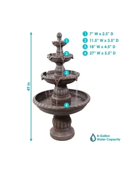 Budget ❤️ Mediterranean Resin Outdoor 4-Tier Water Fountain by Sunnydaze Decor 🧨 12 Budget ❤️ Mediterranean Resin Outdoor 4-Tier Water Fountain by Sunnydaze Decor 🧨 -Sunnydaze Decor Shop Belk 4209