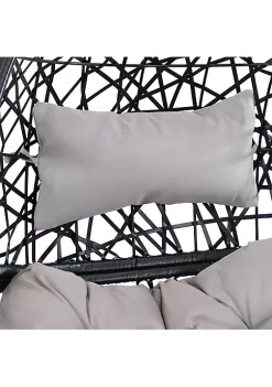 Best deal 😉 Resin Wicker Hanging Egg Chair with Steel Stand/Cushion - Gray by Sunnydaze Decor ⌛ -Sunnydaze Decor Shop Belk 4219
