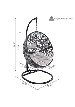 Best deal 😉 Resin Wicker Hanging Egg Chair with Steel Stand/Cushion - Gray by Sunnydaze Decor ⌛ -Sunnydaze Decor Shop Belk 4220