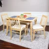 Wholesale 😍 James 5-Piece Wooden Dining Table and Chairs Set - Natural by Sunnydaze Decor 😍 -Sunnydaze Decor Shop Belk 4222