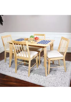 Wholesale 😍 James 5-Piece Wooden Dining Table and Chairs Set - Natural by Sunnydaze Decor 😍