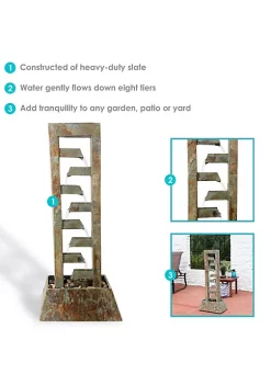 Best reviews of ❤️ Stacked Slate Freestanding Waterfall Fountain - 49 in by Sunnydaze Decor ✨ -Sunnydaze Decor Shop Belk 4230