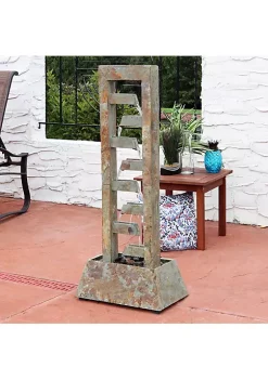 Best reviews of ❤️ Stacked Slate Freestanding Waterfall Fountain - 49 in by Sunnydaze Decor ✨ -Sunnydaze Decor Shop Belk 4232
