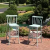 Outlet 😀 Woodway Plastic Patio Bar Stool Chair - Nile Green - Set of 4 by Sunnydaze Decor ⭐