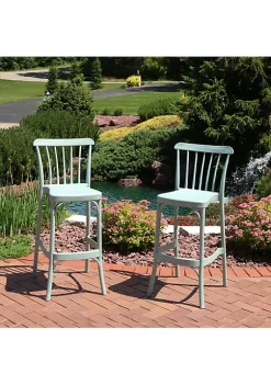 Outlet 😀 Woodway Plastic Patio Bar Stool Chair - Nile Green - Set of 4 by Sunnydaze Decor ⭐ -Sunnydaze Decor Shop Belk 4244