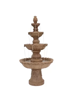 Deals 💯 Pineapple Resin Outdoor 4-Tier Water Fountain - Earth by Sunnydaze Decor 🥰 -Sunnydaze Decor Shop Belk 4246