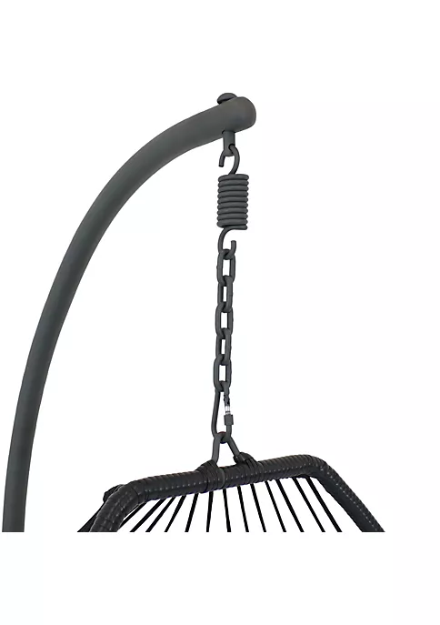 Hot Sale โ Resin Wicker Hanging Egg Chair with Steel Stand/Cushions - Blue by Sunnydaze Decor ๐ 5 Hot Sale โ Resin Wicker Hanging Egg Chair with Steel Stand/Cushions - Blue by Sunnydaze Decor ๐ - Image 3