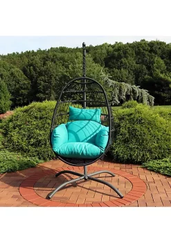 Hot Sale โ Resin Wicker Hanging Egg Chair with Steel Stand/Cushions - Blue by Sunnydaze Decor ๐ 13 Hot Sale โ Resin Wicker Hanging Egg Chair with Steel Stand/Cushions - Blue by Sunnydaze Decor ๐ -Sunnydaze Decor Shop Belk 4255