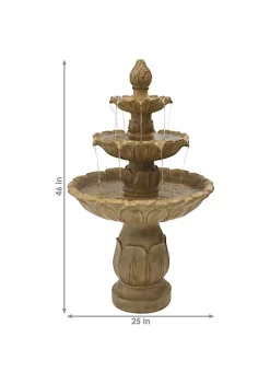 Coupon 👍 Classic Tulip Polystone Outdoor 3-Tier Fountain - Stone by Sunnydaze Decor ✨ -Sunnydaze Decor Shop Belk 4278