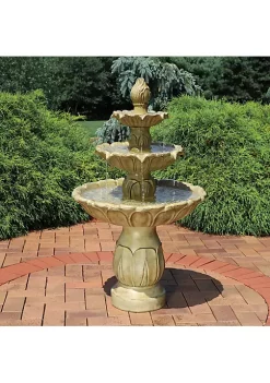 Coupon 👍 Classic Tulip Polystone Outdoor 3-Tier Fountain - Stone by Sunnydaze Decor ✨ -Sunnydaze Decor Shop Belk 4279