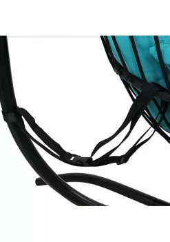 Brand new 😉 Resin Wicker Hanging Egg Chair with Steel Stand/Cushion - Teal by Sunnydaze Decor 💯 -Sunnydaze Decor Shop Belk 4318