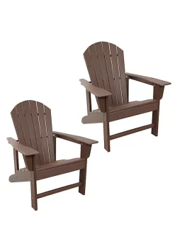 Buy 🛒 Upright HDPE Raised Outdoor Adirondack Chair - Brown - Set of 2 by Sunnydaze Decor 🎁 -Sunnydaze Decor Shop Belk 4326