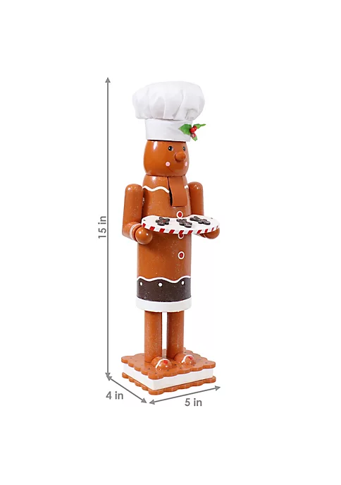 Outlet โญ Rodney the Gingerbread Baker Indoor Nutcracker Statue - 15 in by Sunnydaze Decor ๐ 7 Outlet โญ Rodney the Gingerbread Baker Indoor Nutcracker Statue - 15 in by Sunnydaze Decor ๐ - Image 5