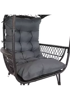 Cheapest 🔔 Shaded Comfort Wicker Outdoor Basket Chair with Cushion - Gray by Sunnydaze Decor ⌛ -Sunnydaze Decor Shop Belk 4362