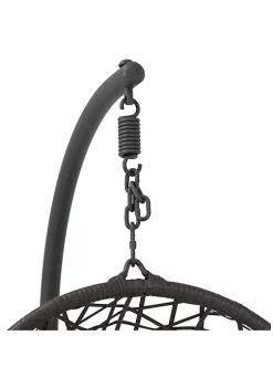 Hot Sale 🎁 Resin Wicker Hanging Egg Chair with Steel Stand/Cushions - Gray by Sunnydaze Decor 🔔 -Sunnydaze Decor Shop Belk 4368