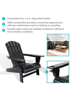 Top 10 ❤️ Sunnydaze All-Weather Black Adirondack Chair with Drink Holder - Set of 2 by Sunnydaze Decor 💯 -Sunnydaze Decor Shop Belk 4375
